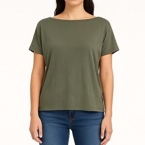 Soma Weekend Olive Green Sandwash Tee NWT Size Large